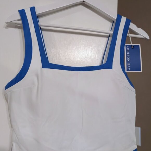RARE HTF Tuckernuck Addison Bay Rally Tennis Dress M NWT Super White Cerulean - Picture 8 of 14